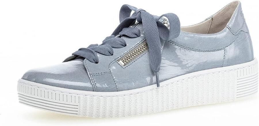Dames Sneakers van Leer met Plateauzool en Brede Veters