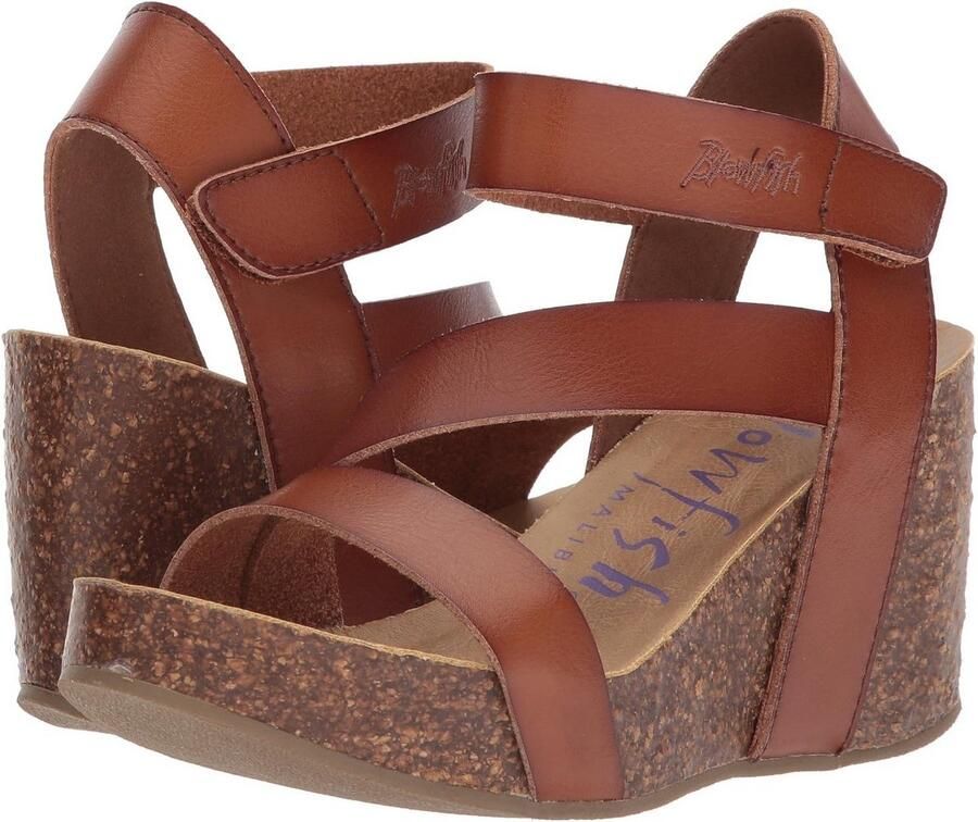 Dameswedges met Houten Hak en Gesp