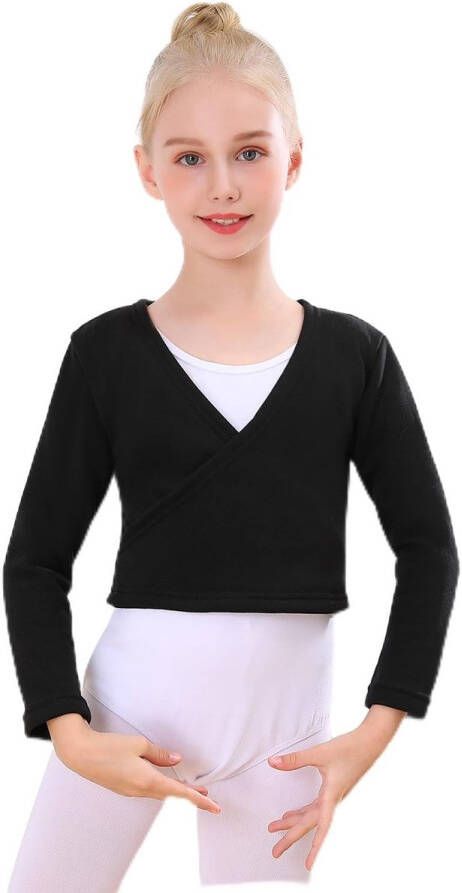 Dance Warmer Cotton Ballet Jacket Long Sleeve Jacket for Kids Girls Women Black with velvet