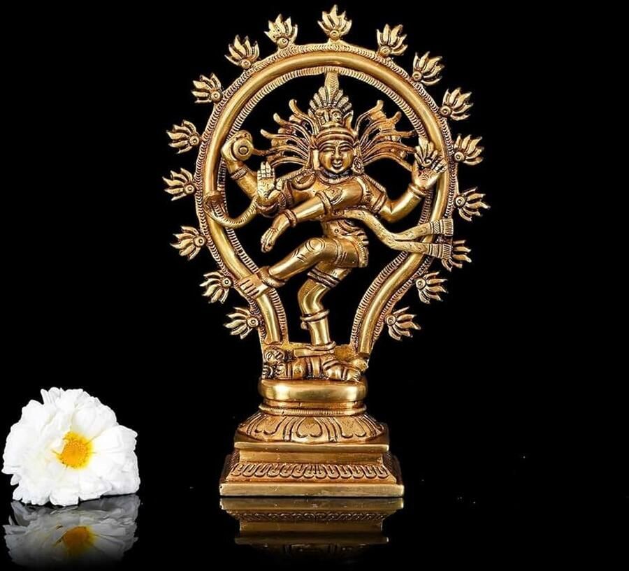 Dansend Shiva Nataraja-standbeeld klein dansend Shiva Natraj-beeld klein formaat messing Lord Shiva Natraja sculptuur Shiv Nataraj-beeldje