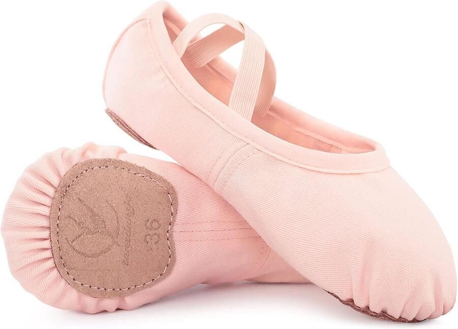 Balletschoenen voor dames en meisjes balletpantoffels dansschoenen stretch canvas voor peuters kinderen en volwassenen (roze 11 5)
