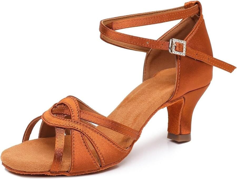 Dansschoenen dames 36 EU bruin hak perfect voor salsa en tango ShopVlot