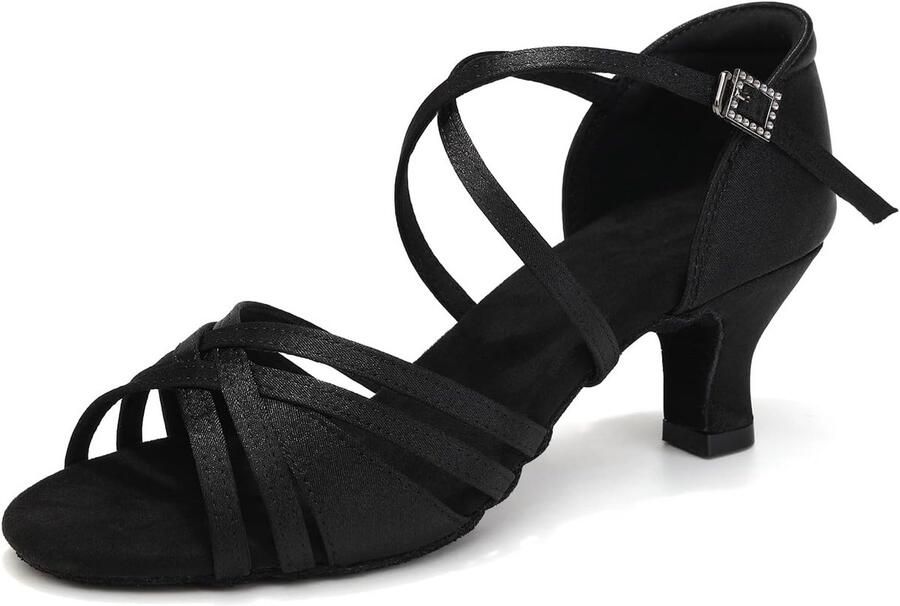 Dansschoenen Dames Ballroom Salsa Open Teen Comfortabele Hak