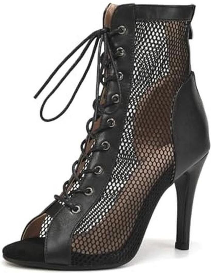 Dansschoenen Dames Ballroom Stiletto Salsa Tango Peep Toe