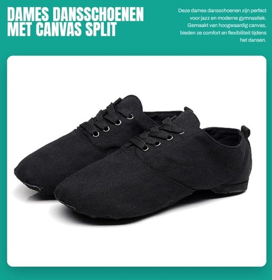 Dansschoenen Dames Canvas Antislip Split Zool Duurzaam Ademend Flexibel Dansschoen