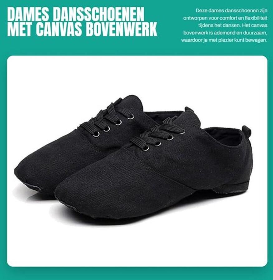 Dansschoenen Dames Canvas Antislip Split Zool Duurzaam Ademend Flexibel