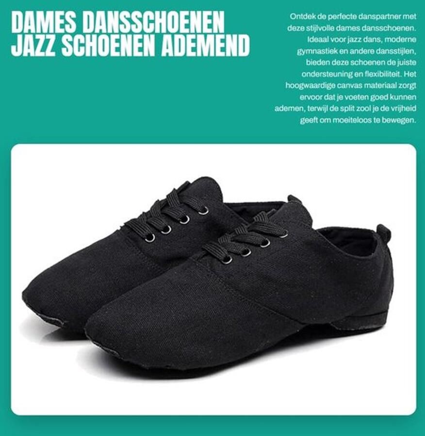 Dansschoenen Dames Canvas Antislip Split Zool Duurzaam Flexibel Ondersteuning