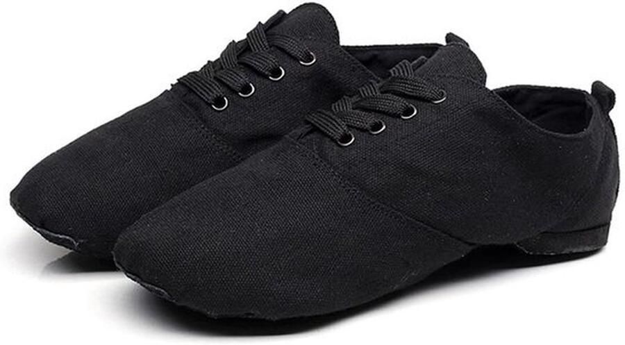Dansschoenen Dames Comfortabel Canvas Antislip Suède Zool Verstelbare Veterontwerp Ideaal voor Ballet Gymnastiek Ondersteuning voor Dansers Dansschoen