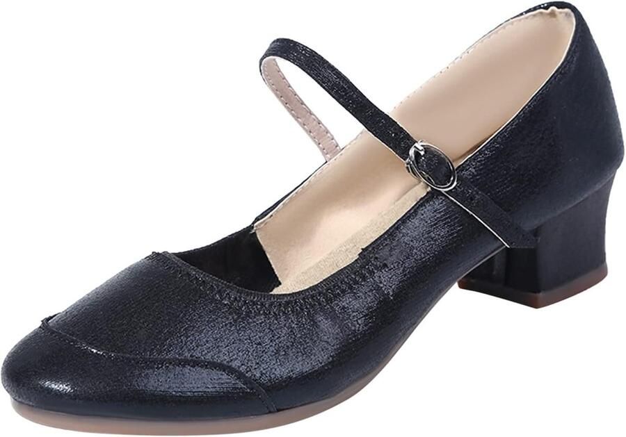 Dansschoenen Dames Comfortabele Schoenen Vrije Tijd Antislip Dikke Hak Hakhoogte