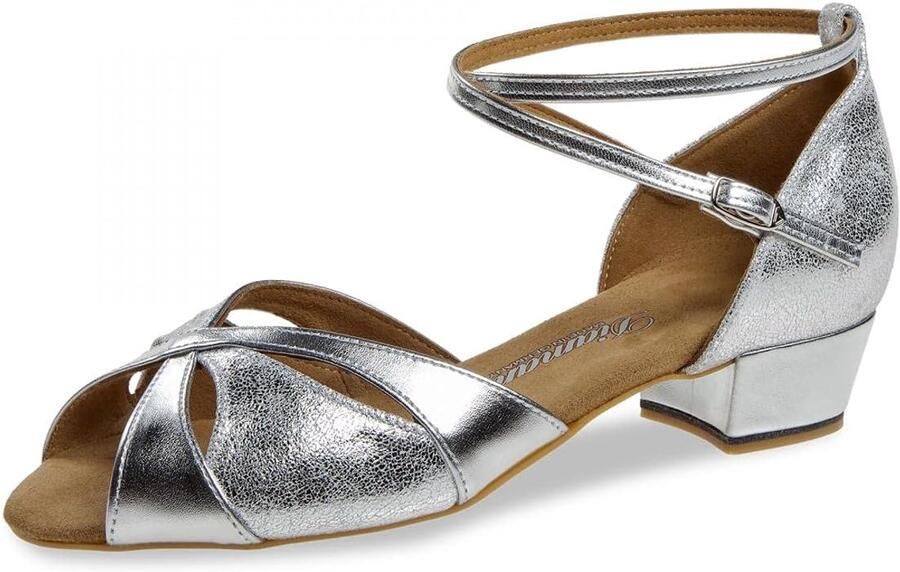 Dansschoenen Dames Dansschoenen Dansen Handgemaakt Made in Germany Hak Zilver