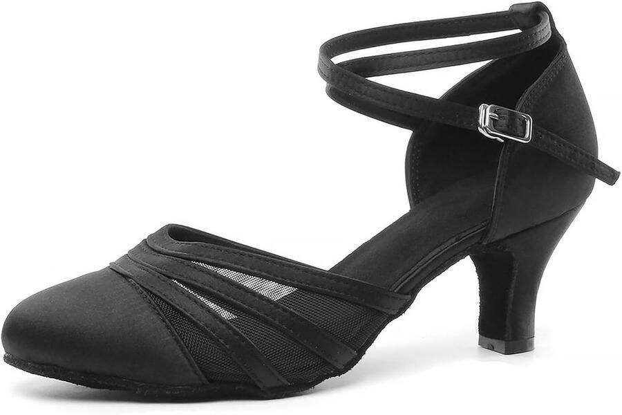 Dansschoenen Dames Gesloten Teen Ballroom Standaard Salsa Tango Moderne Prestatie Middenhak - Foto 1