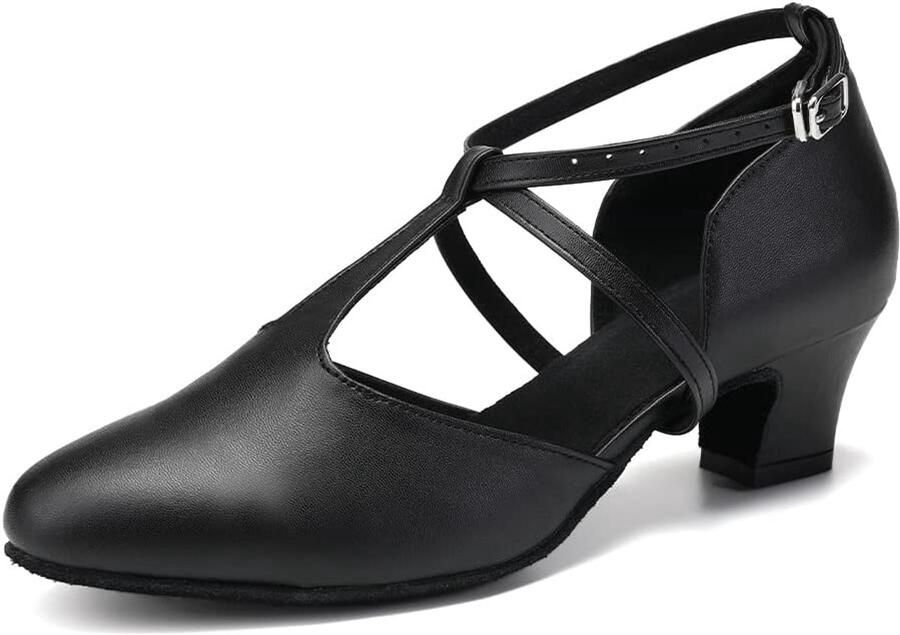 Dansschoenen Dames Gesloten Teen voor Latin Salsa en Tango Comfortabele Danshakken