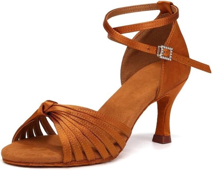 Dansschoenen Dames Hoge Hak Satijnen Dansschoenen Open Teen Ballroom Salsa Danspraktijk Schoenen Comfortabele Pasvorm