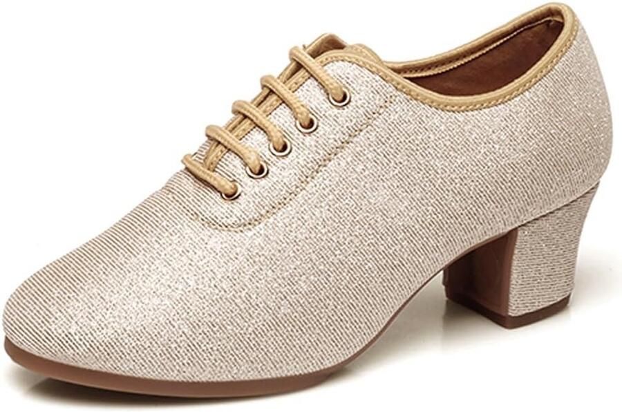 Dansschoenen Dames Latijn Ballroom Salsa Waltz Schnürverschluss Hak