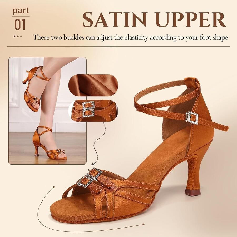 Dansschoenen Dames Open Teen Satijn Balzaal Tango Salsa Professionele Prestaties
