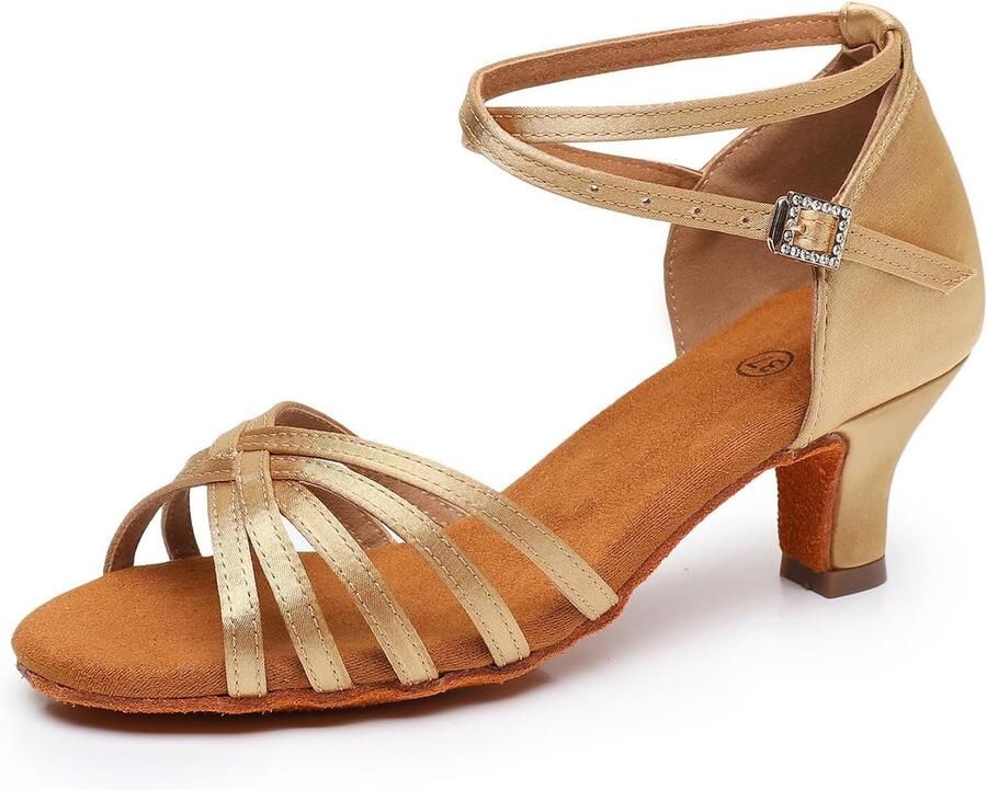 Dansschoenen dames zwart professioneel beige perfect voor salsa en ballroom optimale grip en steun ShopVlot