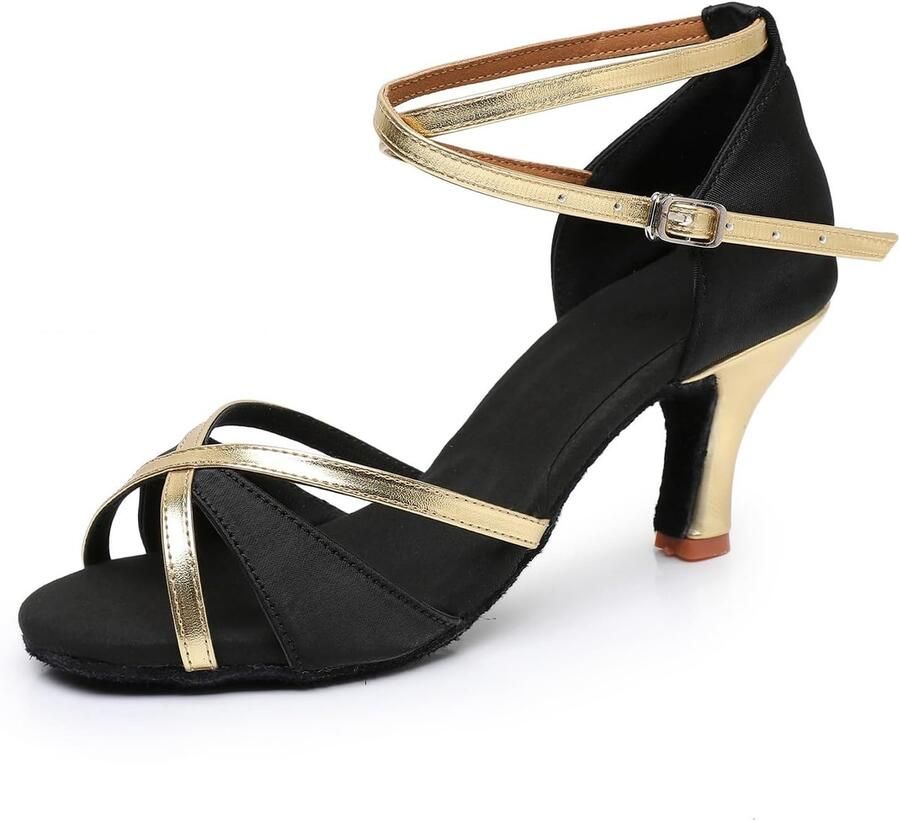 Dansschoenen voor dames zwart professioneel ideaal voor ballroom en salsa ShopVlot