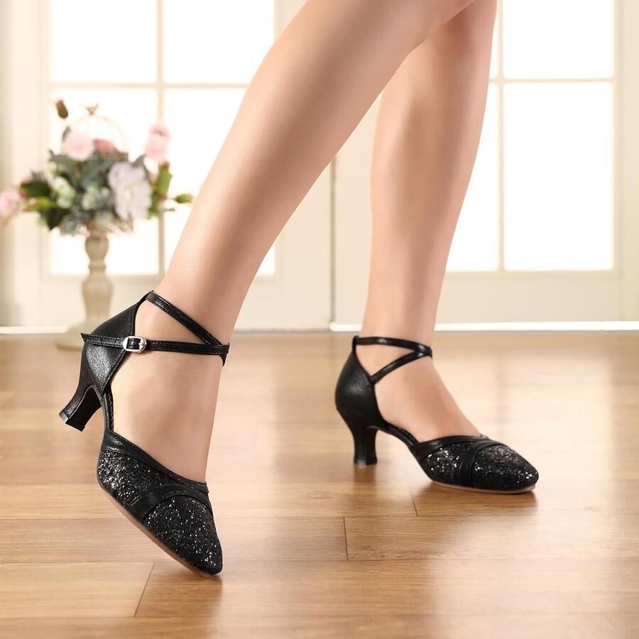 Dansschoenen Gesloten Teen Latin Lage Hak Tango Salsa Party Cha-cha
