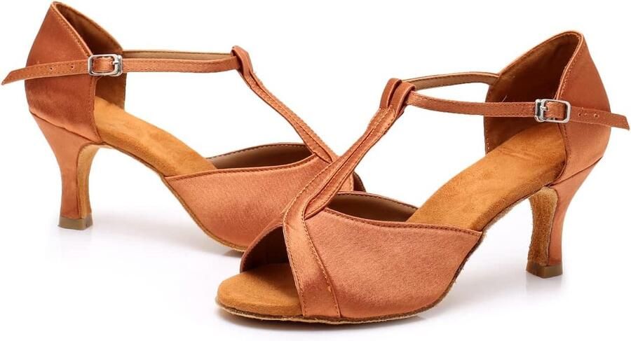 Dansschoenen Latijn Salsa Bachata Professionele prestaties dansschoenen Bruin - Foto 2