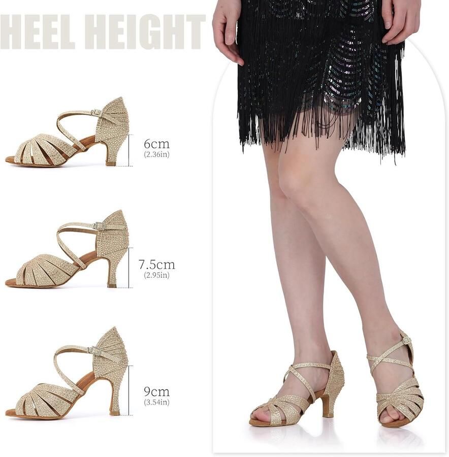Dansschoenen Latin Salsa Ballroom Performence Dansschoenen voor Sociale Beginner Bruiloft Party