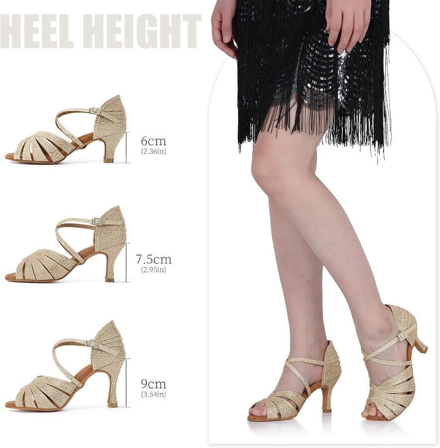 Dansschoenen Latin Salsa Ballroom Performence Dansschoenen voor Sociale Beginner Bruiloft Party