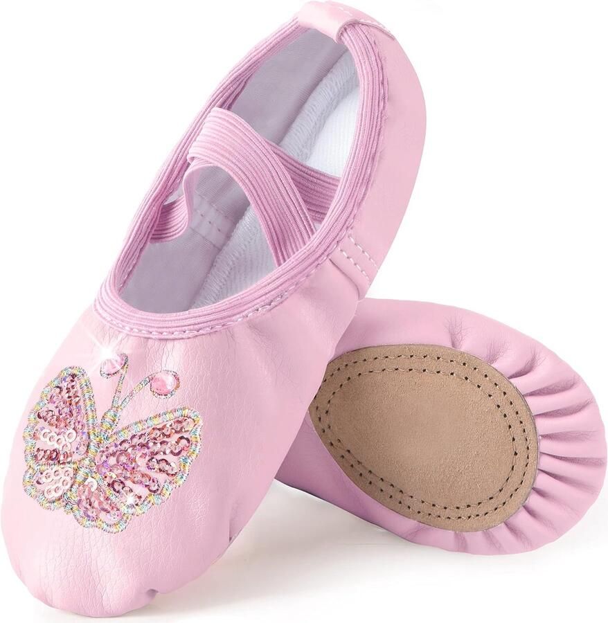 Dansschoenen leer ballet- en gymnastiekschoenen voor meisjes
