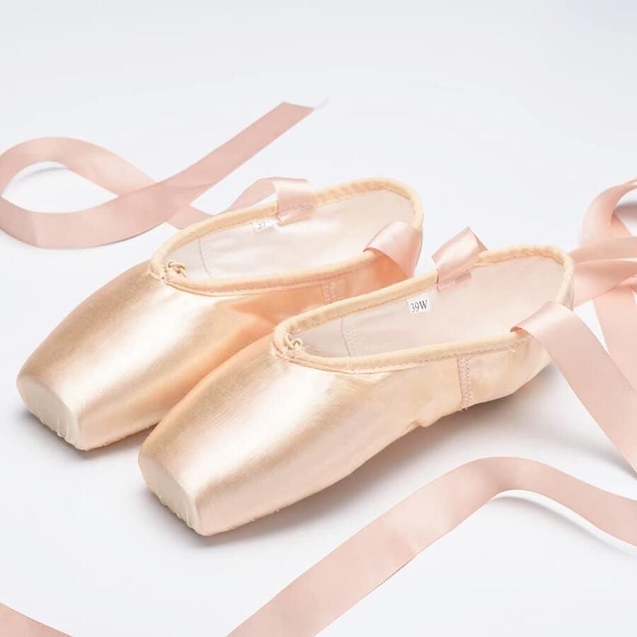 Dansschoenen met genaaide band en siliconen teenpads voor meisjes en dames (kies een maat groter)