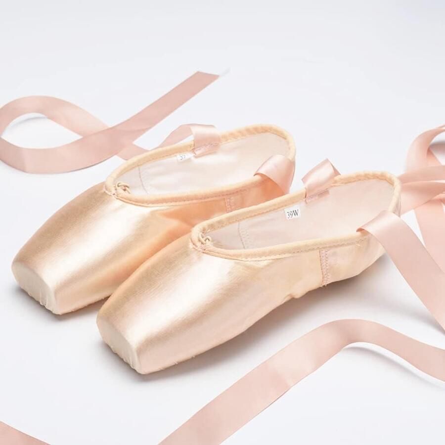 Dansschoenen met genaaide band en siliconen teenpads voor meisjes en dames (kies een maat groter)