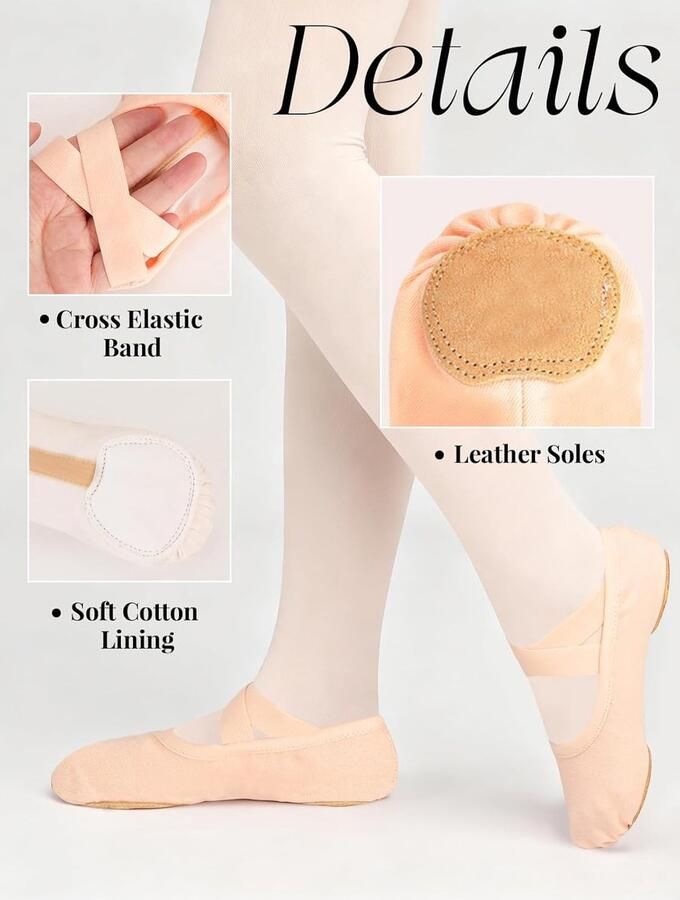 Dansschoenen met kruis elastische banden balletpantoffels voor peuters kinderen en volwassenen