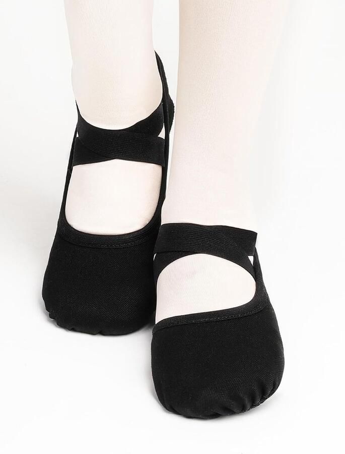 Dansschoenen met kruis elastische banden balletpantoffels voor peuters kinderen en volwassenen