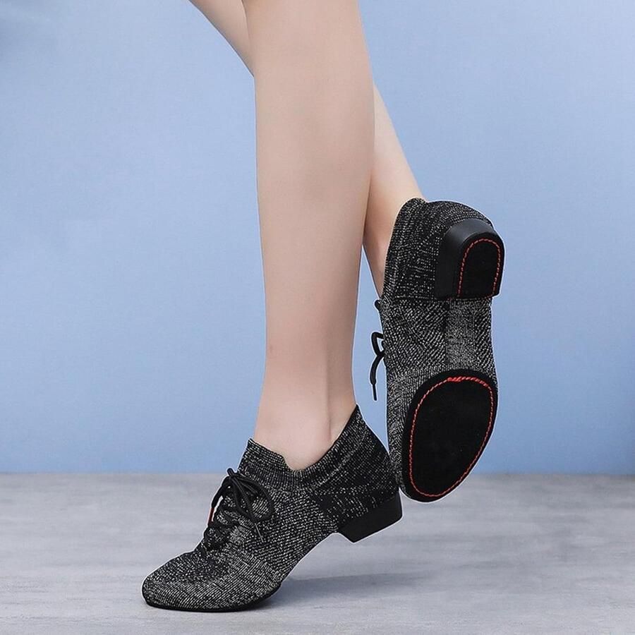 Dansschoenen met lage hak voor latin jazz modern ballet balzaal uitvoeringen zachte leren zool comfortabele instapschoenen om te oefenen