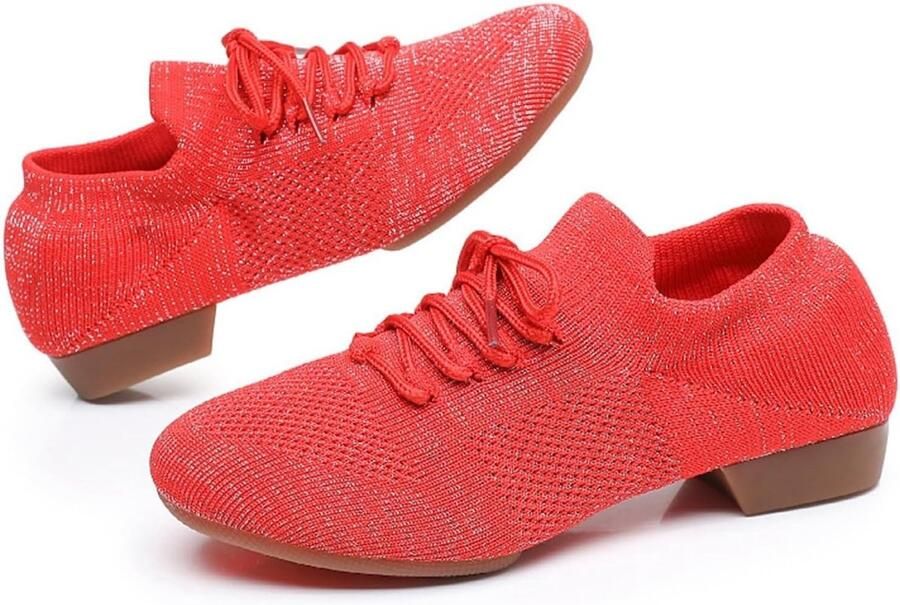 Dansschoenen met lage hak voor latin jazz modern ballet balzaal uitvoeringen zachte leren zool comfortabele instapschoenen om te oefenen