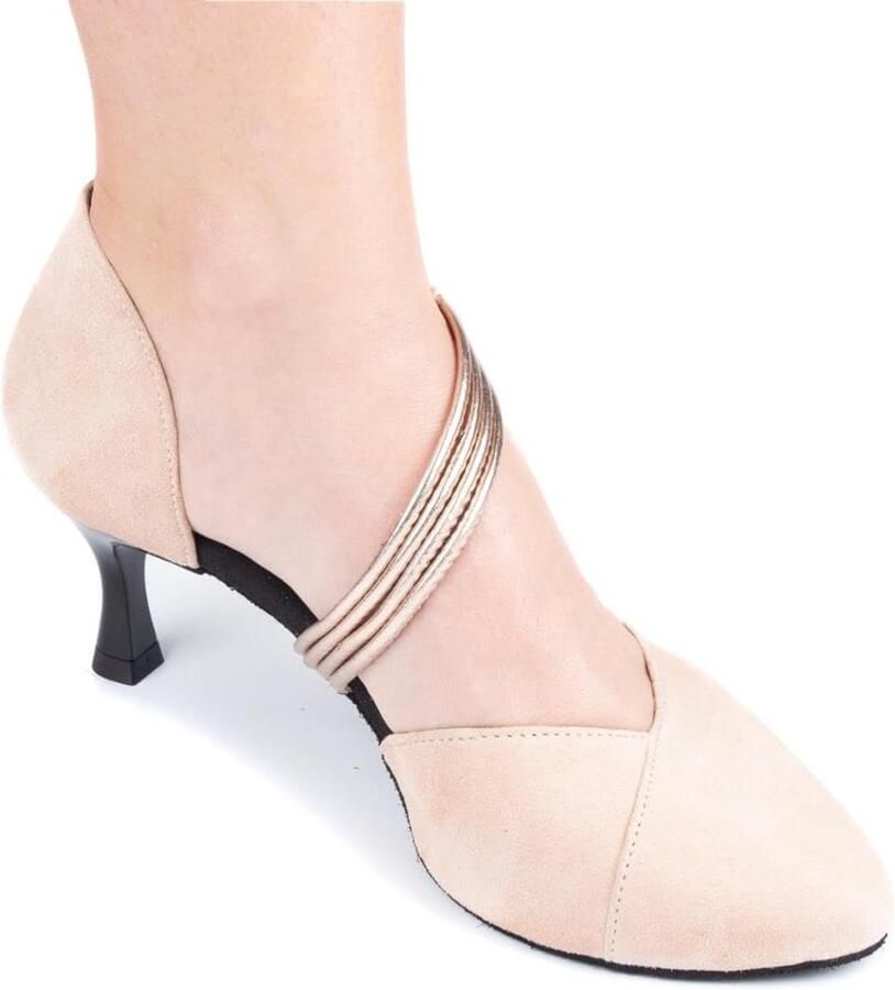 Dansschoenen PD126 nubuck zwart flare (groot) Made in Portugal