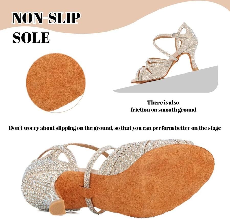 Dansschoenen Sala Latin Salsa Dans hakken Schoenen Peep Toe Cross Strap Schoenen Dames - Foto 1