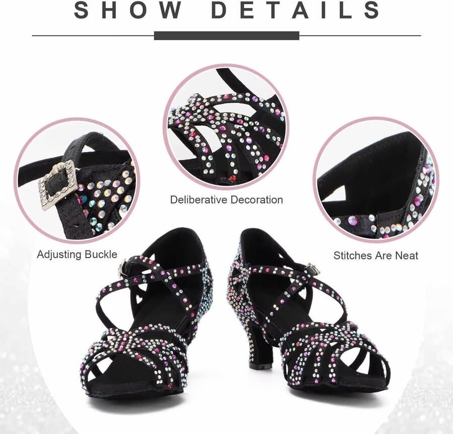 Dansschoenen voor dames met strass open teen dansschoenen latina salsa dansen latijnsaus dansschoenen interpretatieschoenen