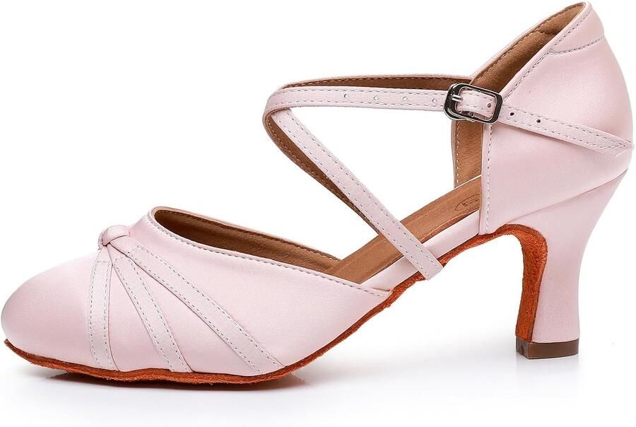 Dansschoenen Salsa Tango Waltz Sociale Dansschoenen voor Dames Dansschoenen 5 Hak 2.5'-6' Roze Hak Az02