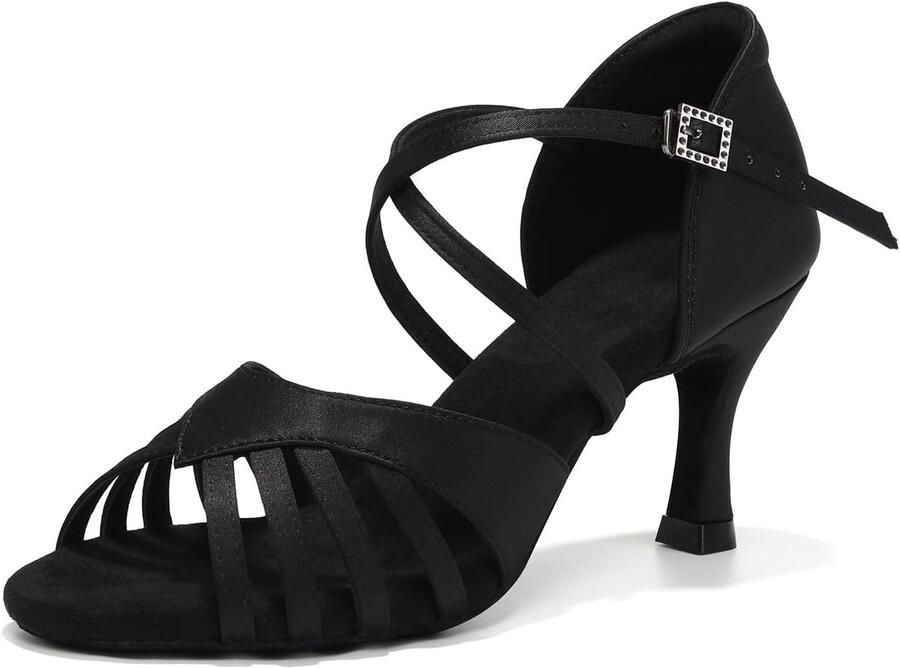 Dansschoenen Satijn Salsa Tango Ballroom Dansschoenen Professionele Hak Model 956DB