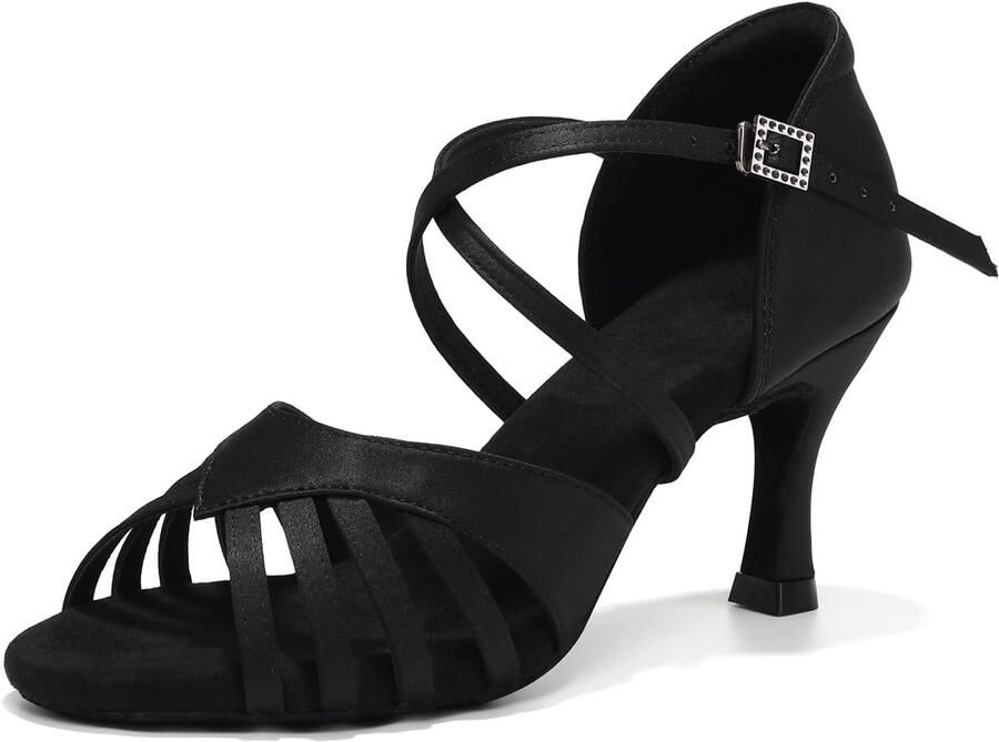 Dansschoenen Satijn Salsa Tango Ballroom Dansschoenen Professionele Hak Model 956DB