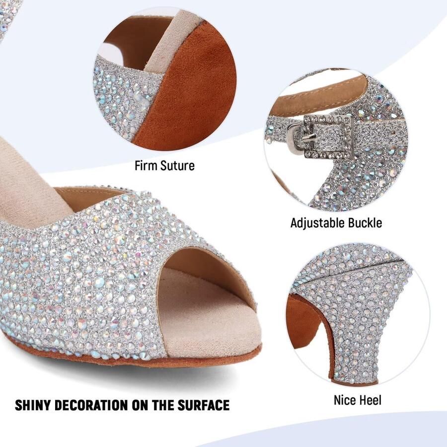 Dansschoenen Satijn Salsa Woonkamer Bruiloft Dansschoenen voor Sociale Beginner Salsa Avond Latijnse Dans