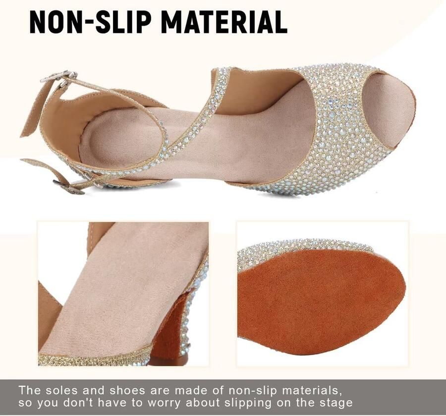 Dansschoenen Satijn Salsa Woonkamer Bruiloft Dansschoenen voor Sociale Beginner Salsa Avond Latijnse Dans