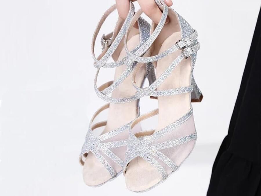 Dansschoenen Steentjes Salsa Dansschoenen voor Vrouwen Meisje Zachte Zolen Dansschoenen Zwart 5 Hak