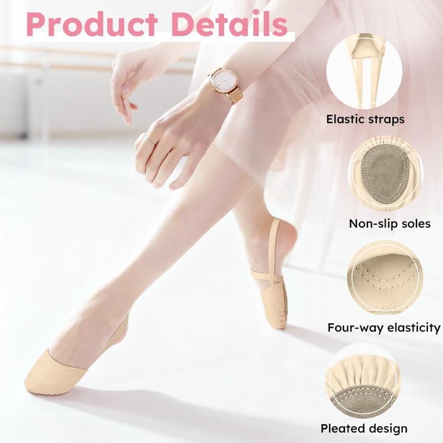 Dansschoenen stretch canvas & leren zool voor ballet jazz antislip flexibel ontwerp dansschoenen voor dames en meisjes