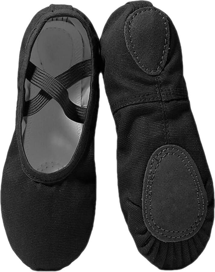 Dansschoenen van canvas klassieke dansschoenen antislip dansschoenen gedeelde zool gymnastiek dansschoenen voor meisjes en dames