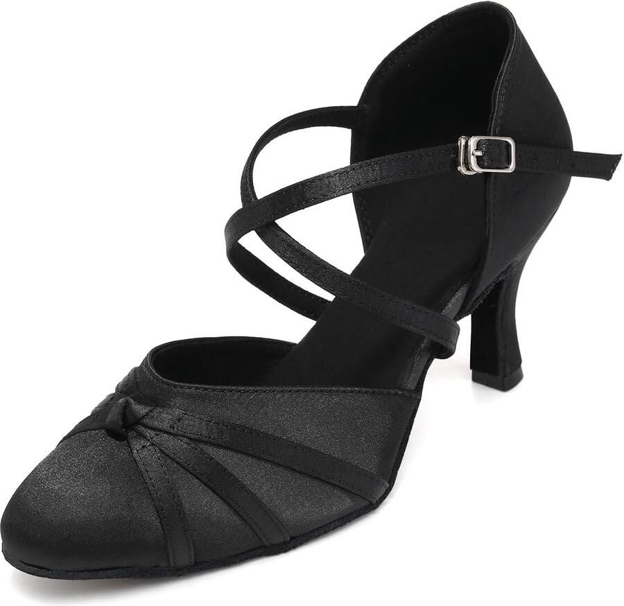 Dansschoenen voor dames ballroom latin salsa gesloten tango walzer avond feestschoenen hak suède zool