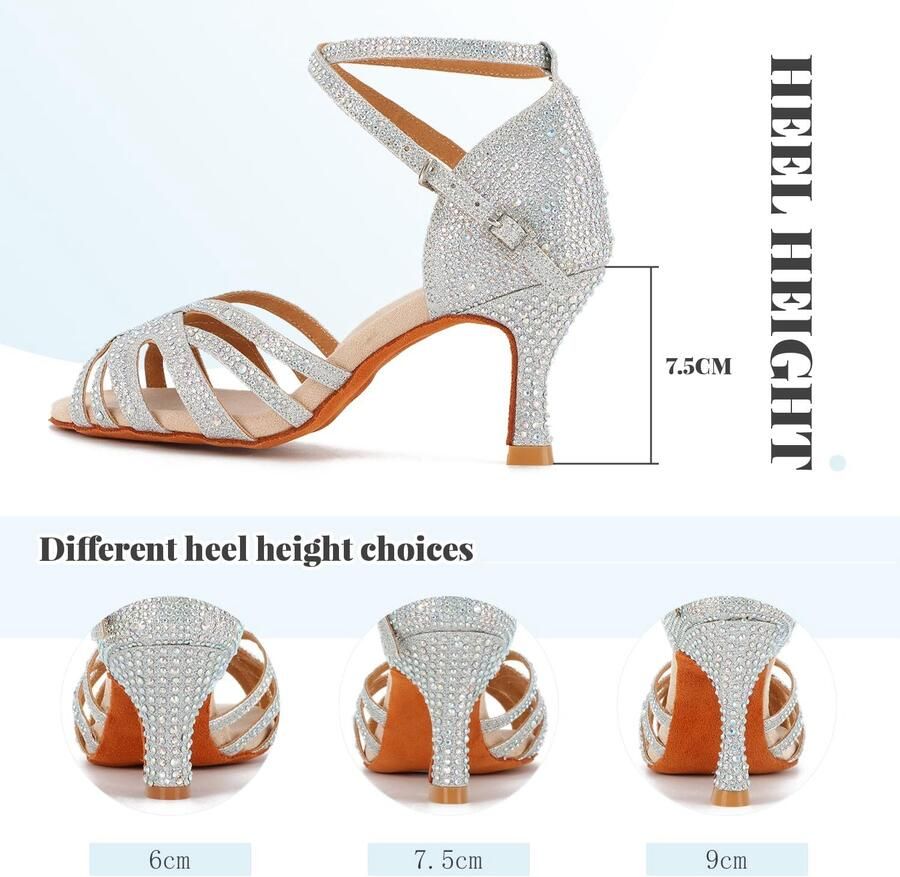 Dansschoenen voor dames balzaal salsa latin open teen dansschoenen voor sociale beginners feesten bruiloften optredens