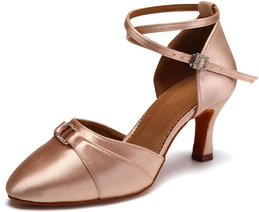 Dansschoenen voor dames gesloten salsa tango performances balzaal dansschoenen met hak van