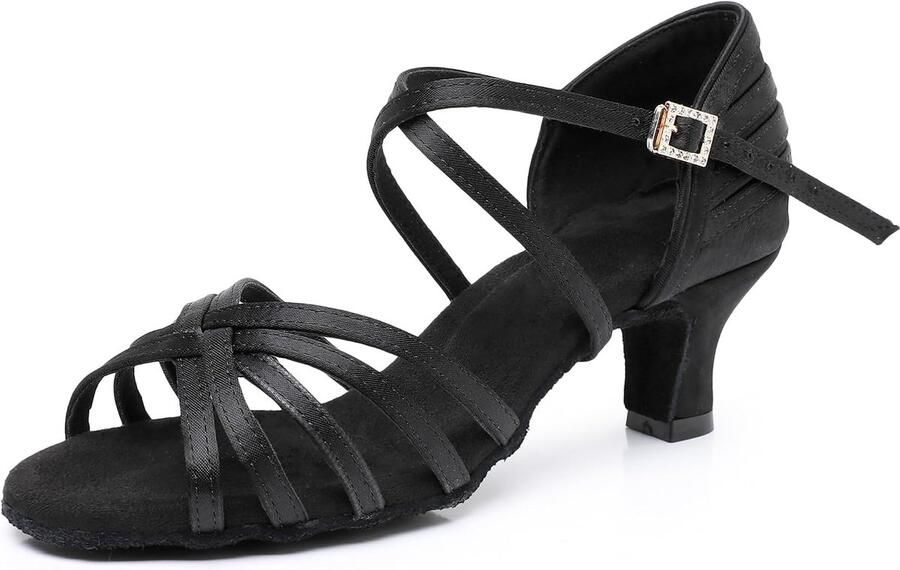 Dansschoenen voor dames hak zwart professioneel perfect voor salsa en ballroom ShopVlot