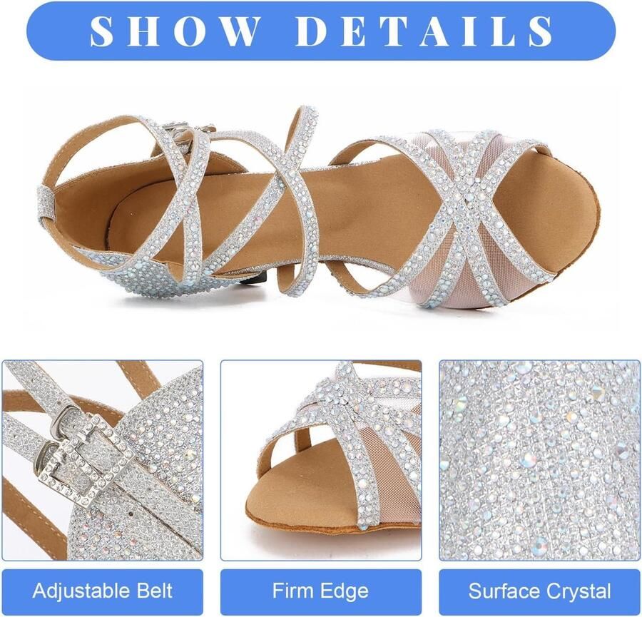 Dansschoenen voor dames Latijns met strass - Foto 1