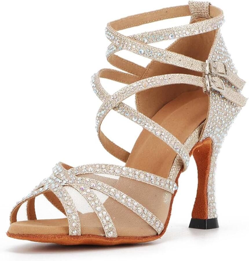 Dansschoenen voor dames Latijns met strass