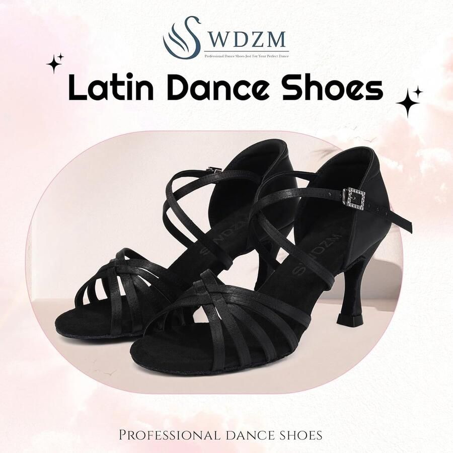 Dansschoenen voor dames met open teen Sateen bovenkant onderzool hek van slijtagebestendig boogsteuning ideaal voor de danspraktijk